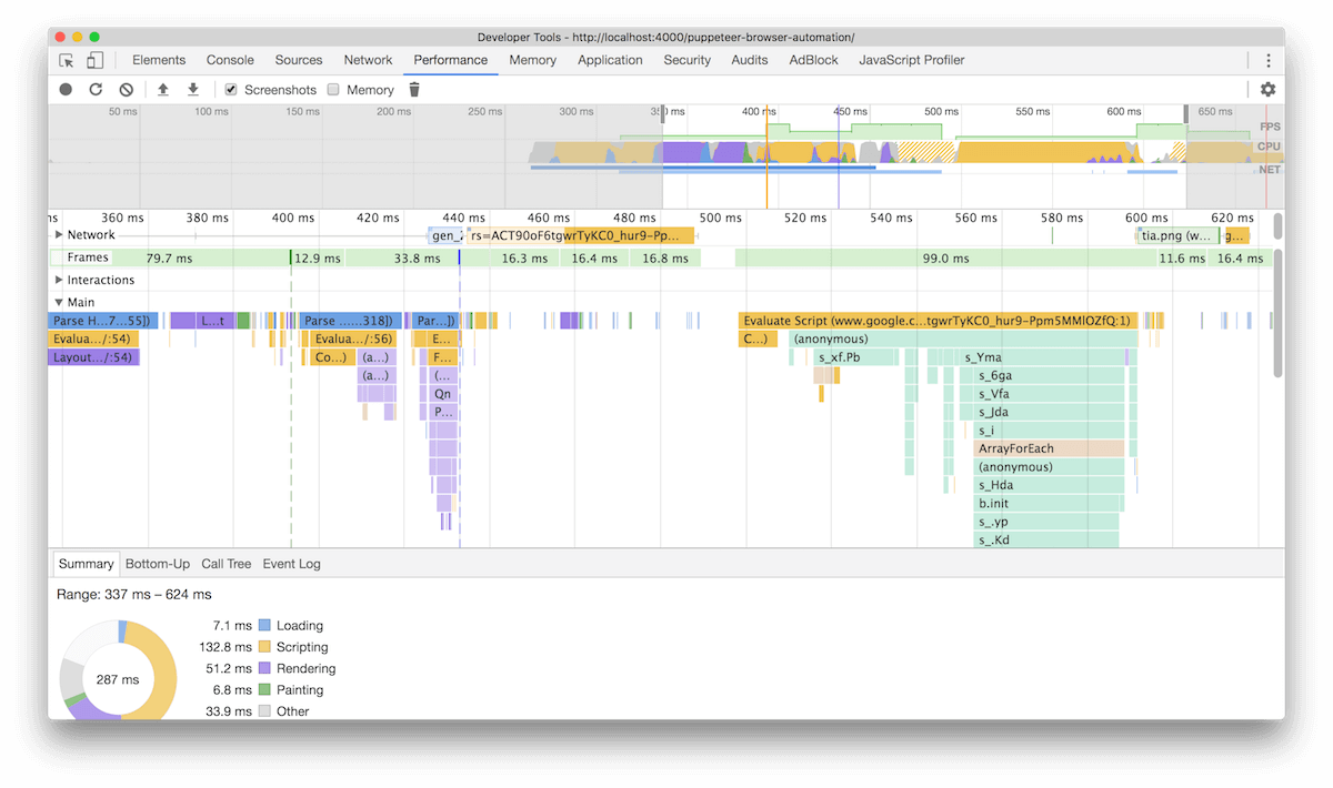 chrome devtools puppeteer